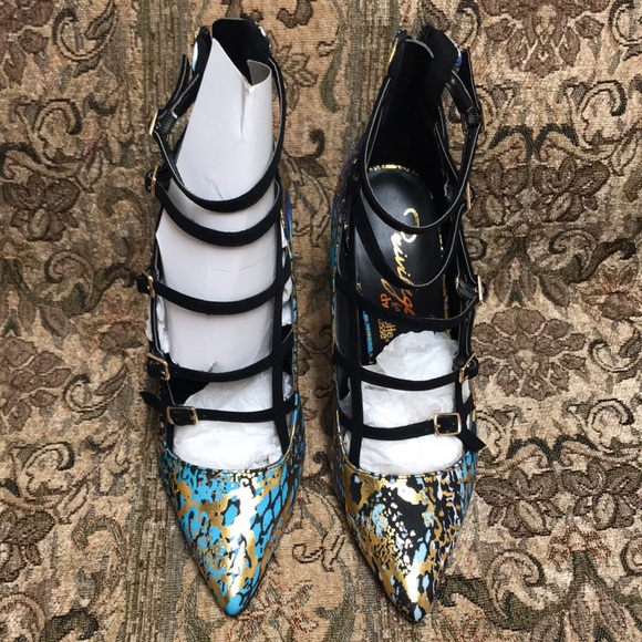 Privileged “Goldie” Multi-Color Strappy Heels – Size 8 - Picture 2 of 8